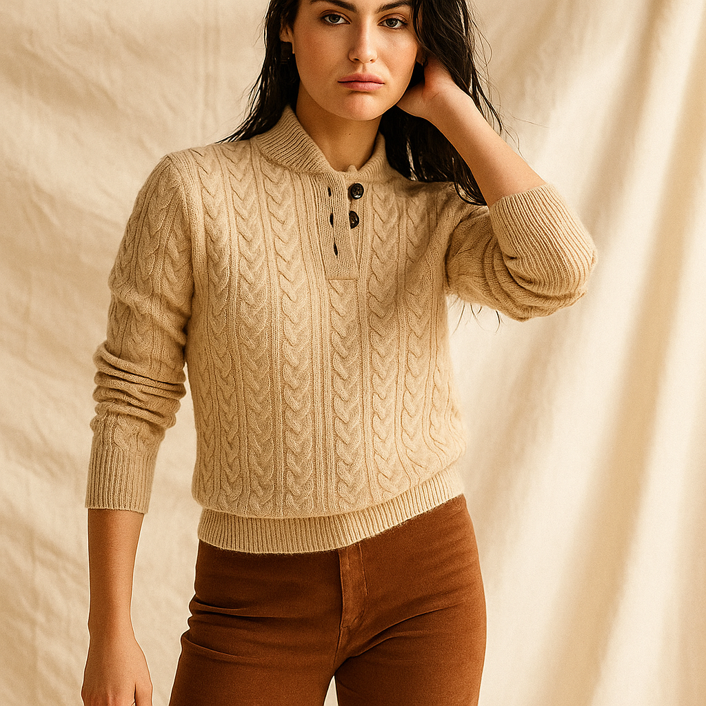 | Cashmere Button-Up Sweater