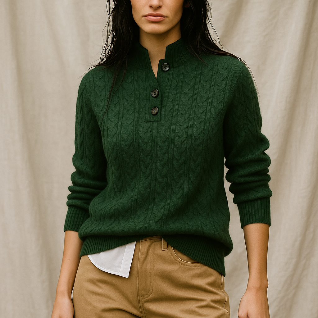 | Cashmere Button-Up Sweater