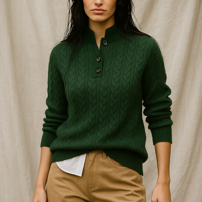 | Cashmere Button-Up Sweater