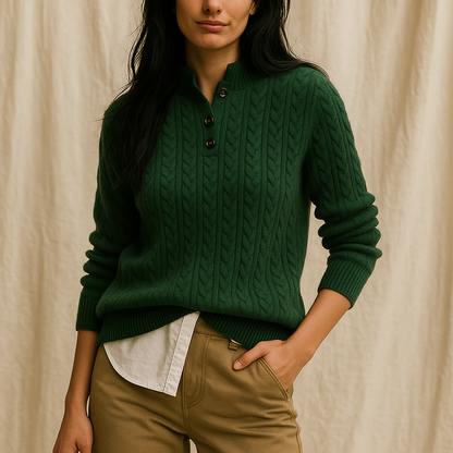 | Cashmere Button-Up Sweater
