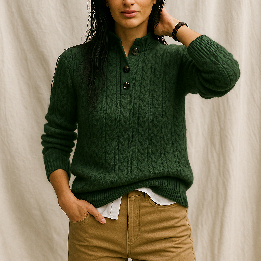 | Cashmere Button-Up Sweater
