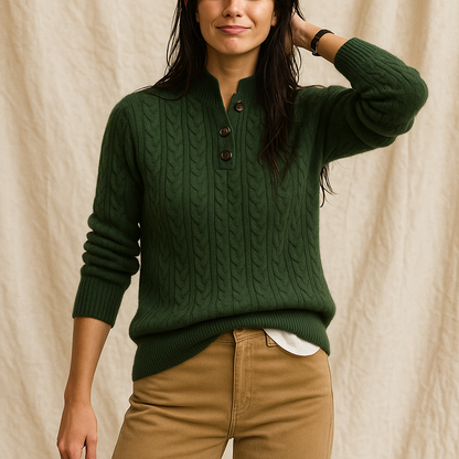 | Cashmere Button-Up Sweater