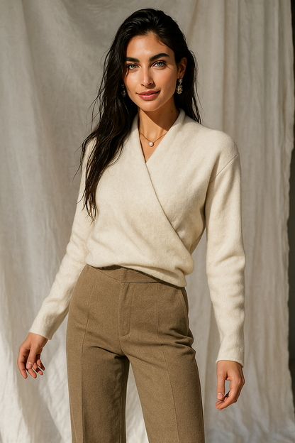 | V-Neck Knit Sweater