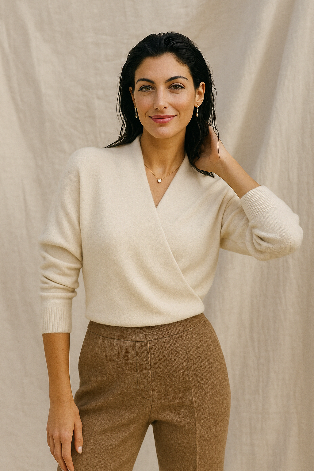 | V-Neck Knit Sweater