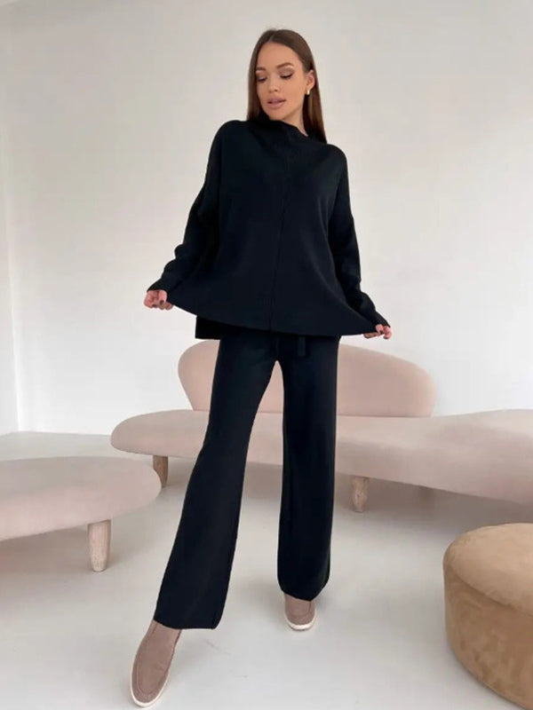 Solid Color Knit Loungewear Co-ord Set For Women 2026