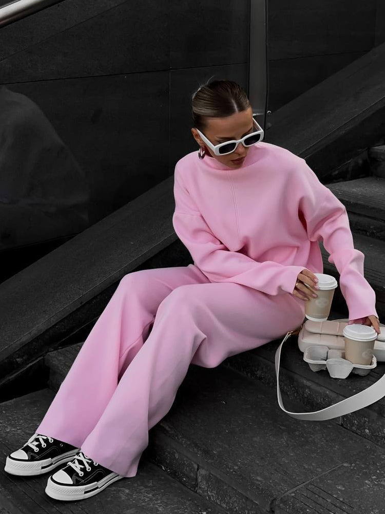 Solid Color Knit Loungewear Co-ord Set For Women 2026