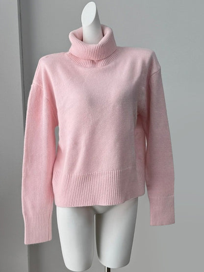Cowl Neck Solid Color Knit Pullover Sweater For Women 2026