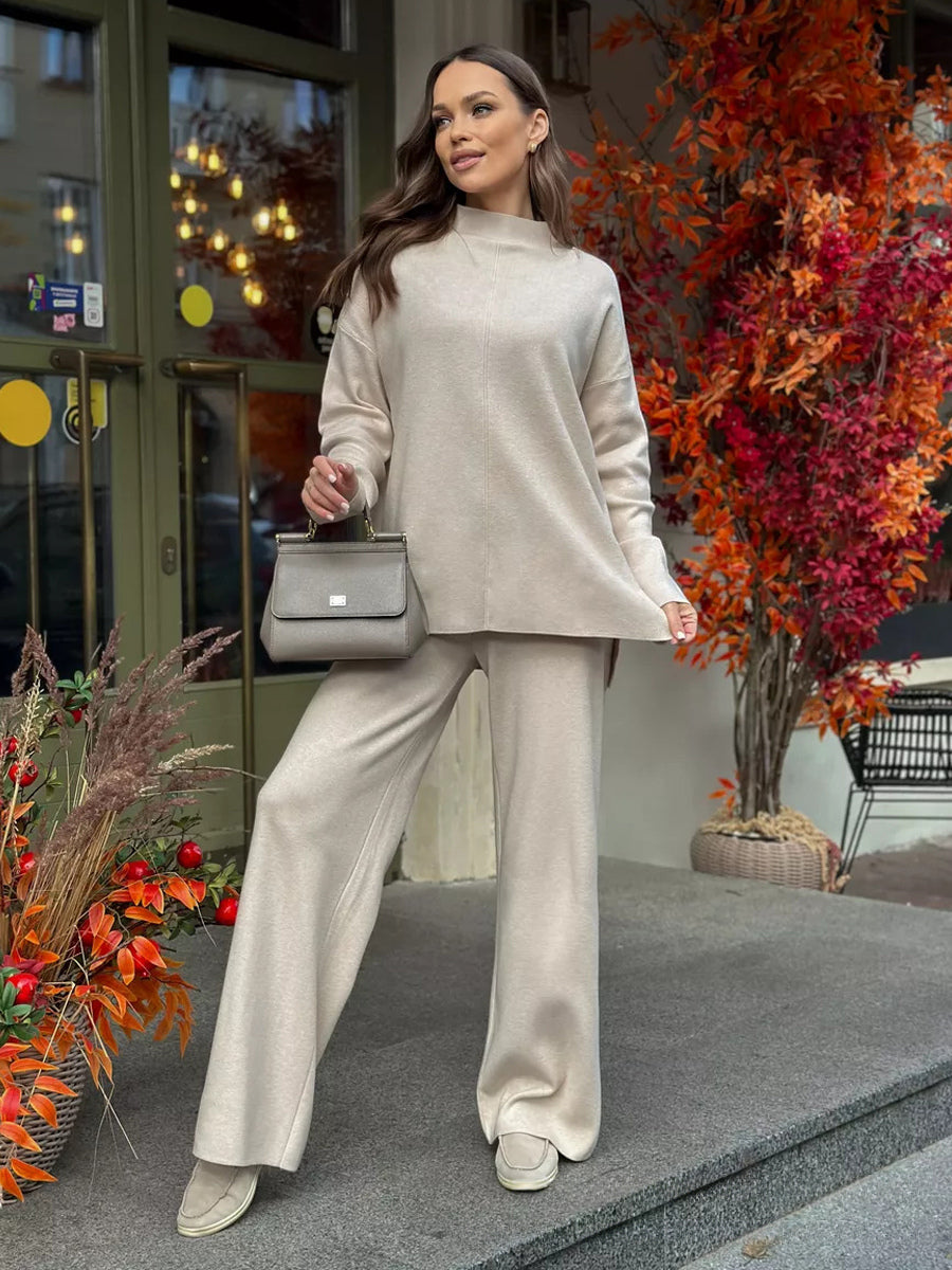 Solid Color Knit Loungewear Co-ord Set For Women 2026