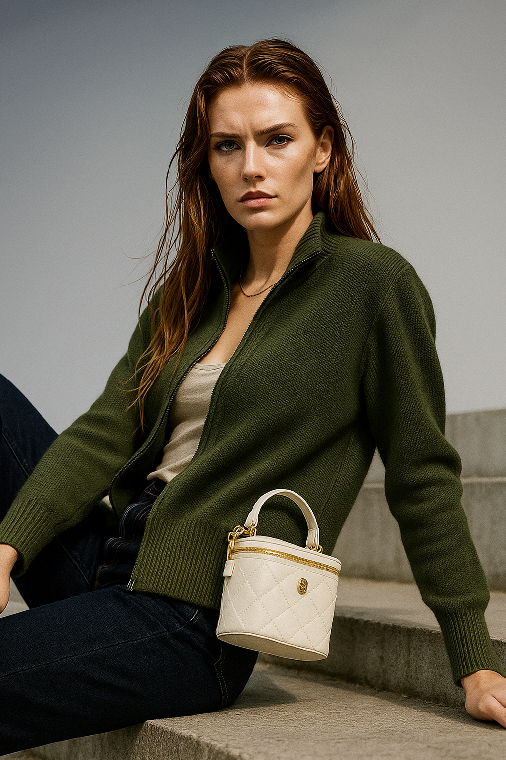 | Wool Zip Cardigan