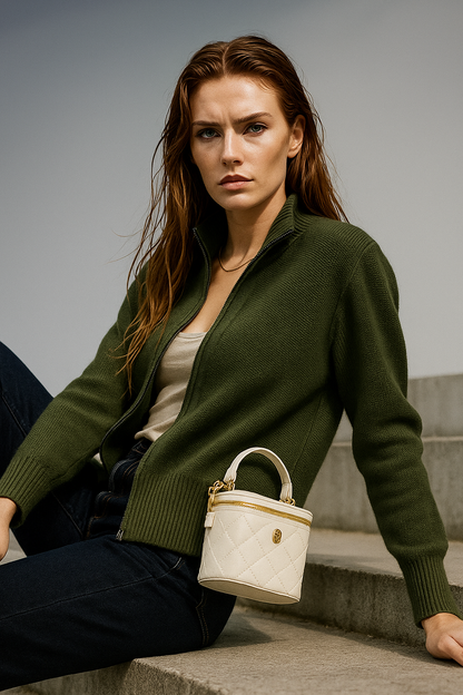 | Wool Zip Cardigan