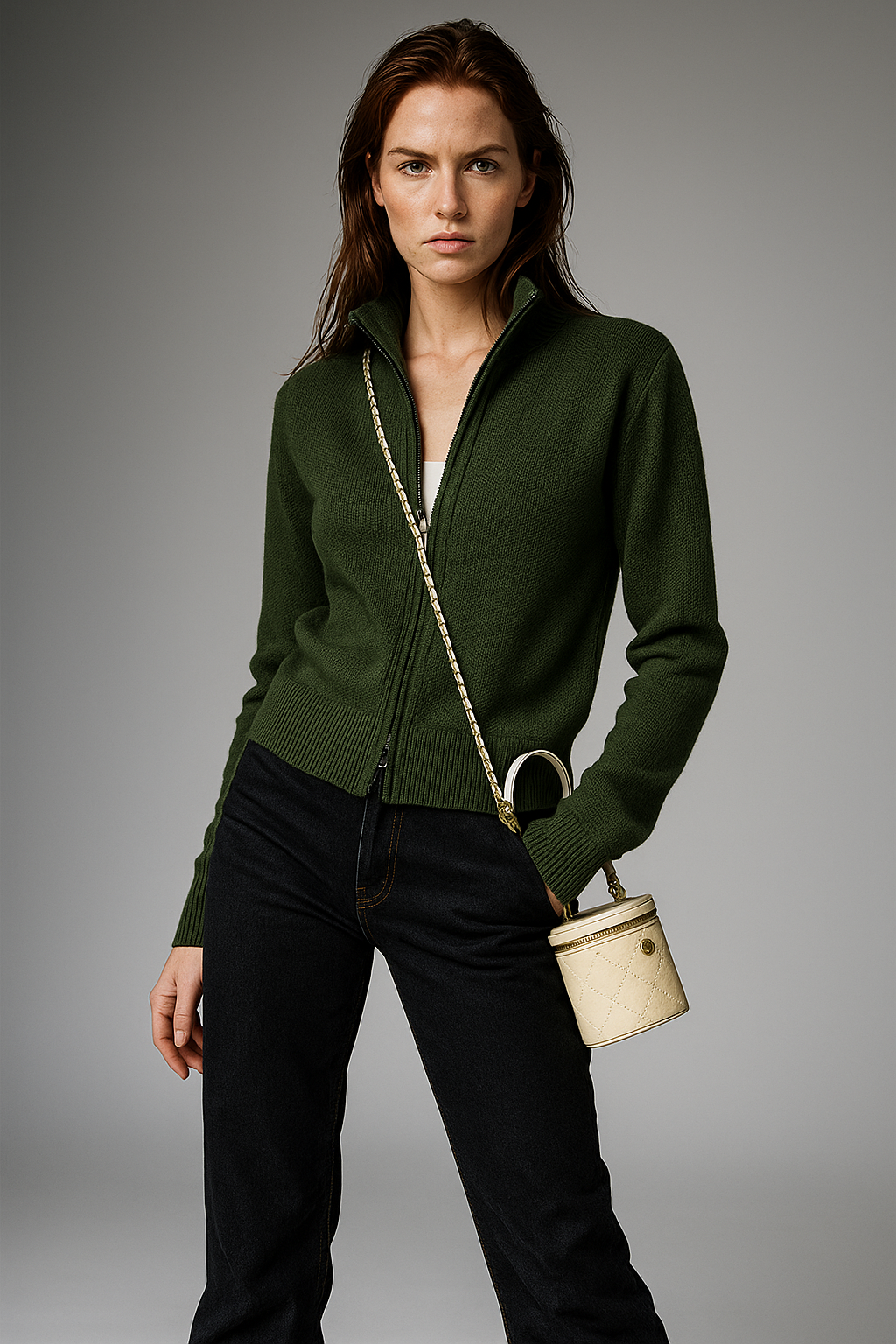 | Wool Zip Cardigan
