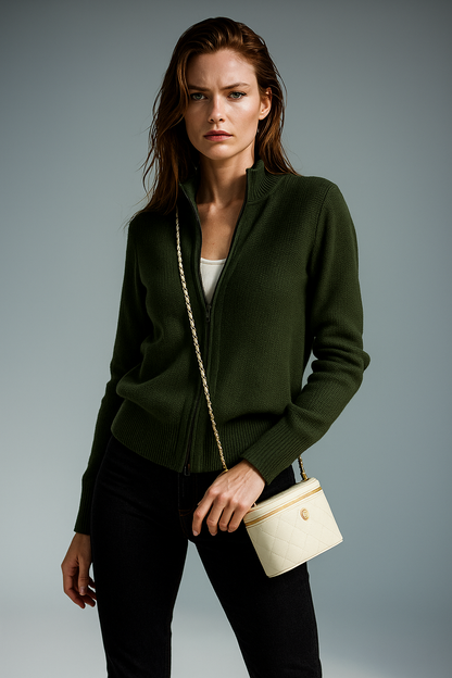| Wool Zip Cardigan