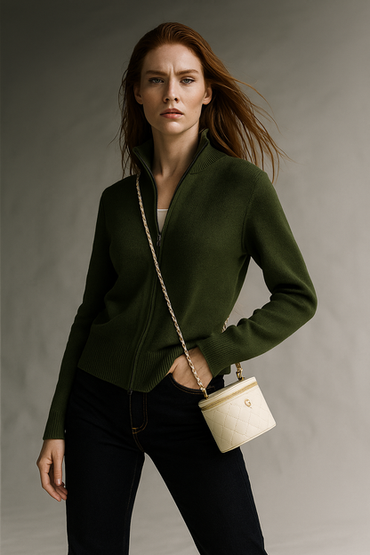 | Wool Zip Cardigan