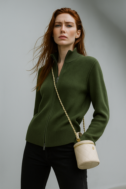 | Wool Zip Cardigan
