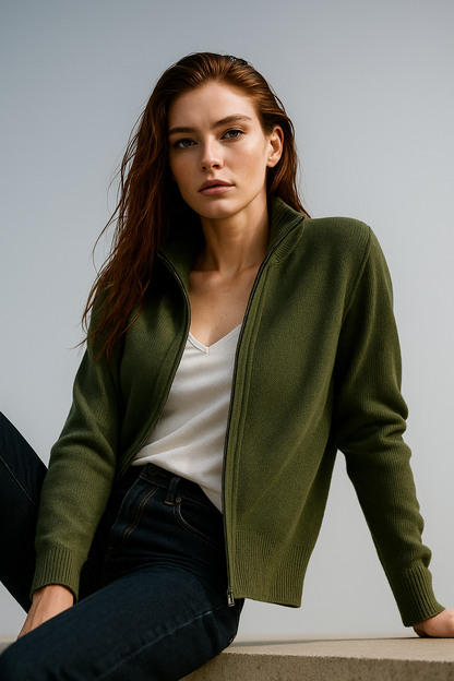 | Wool Zip Cardigan