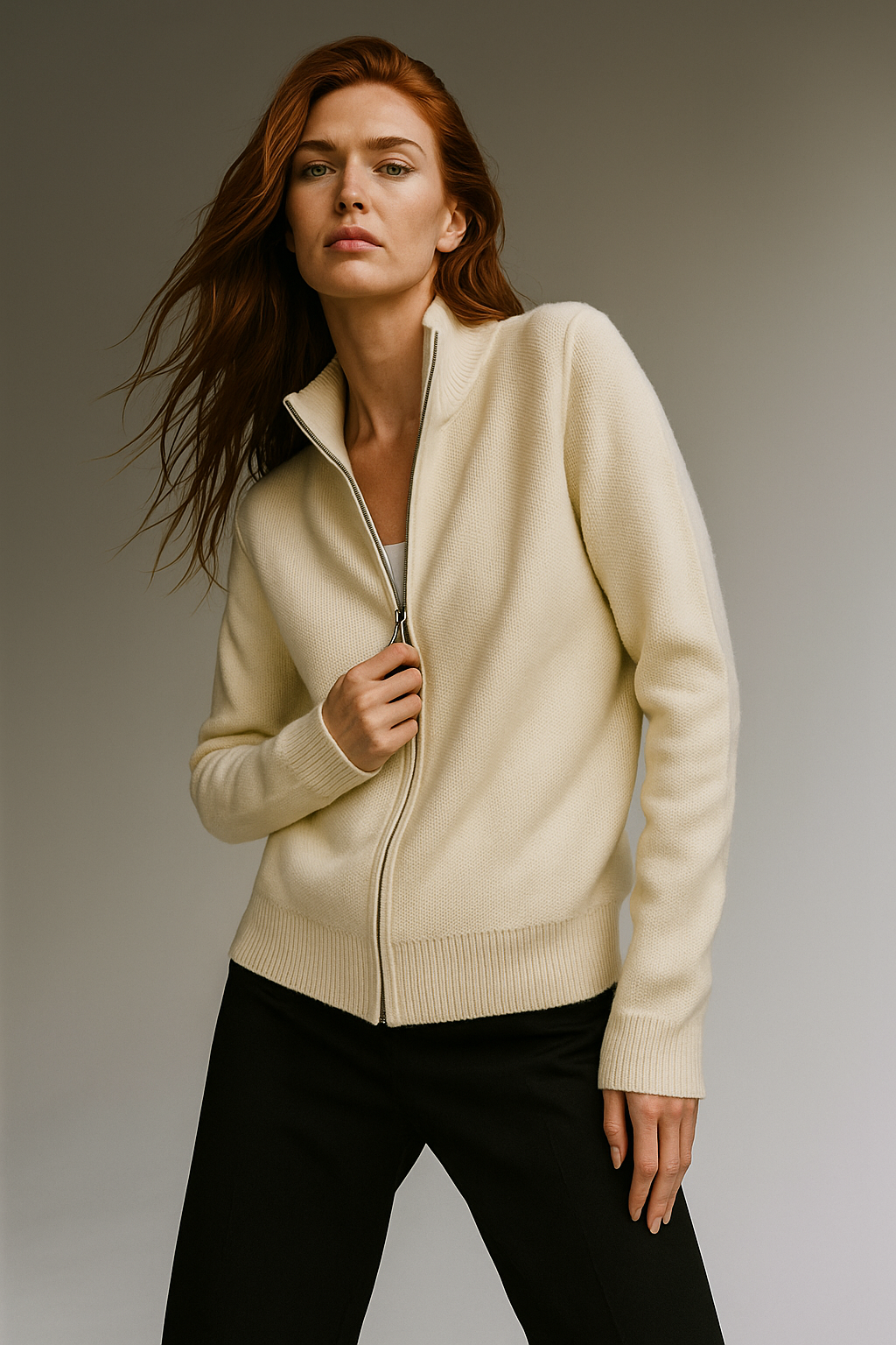 | Wool Zip Cardigan