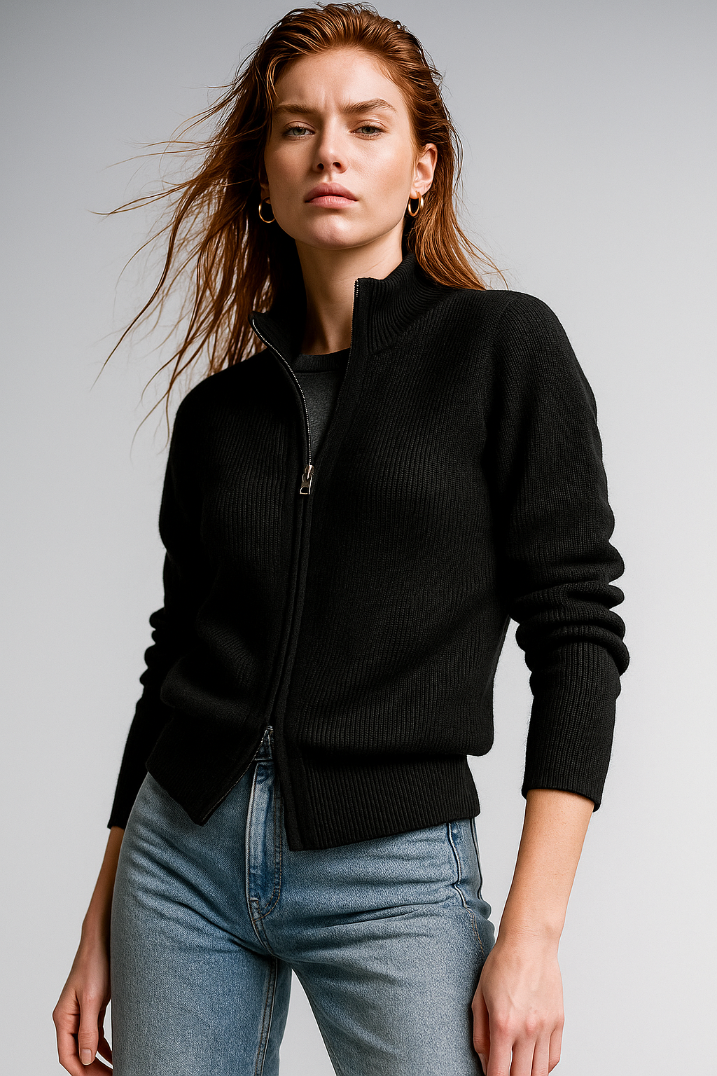| Wool Zip Cardigan