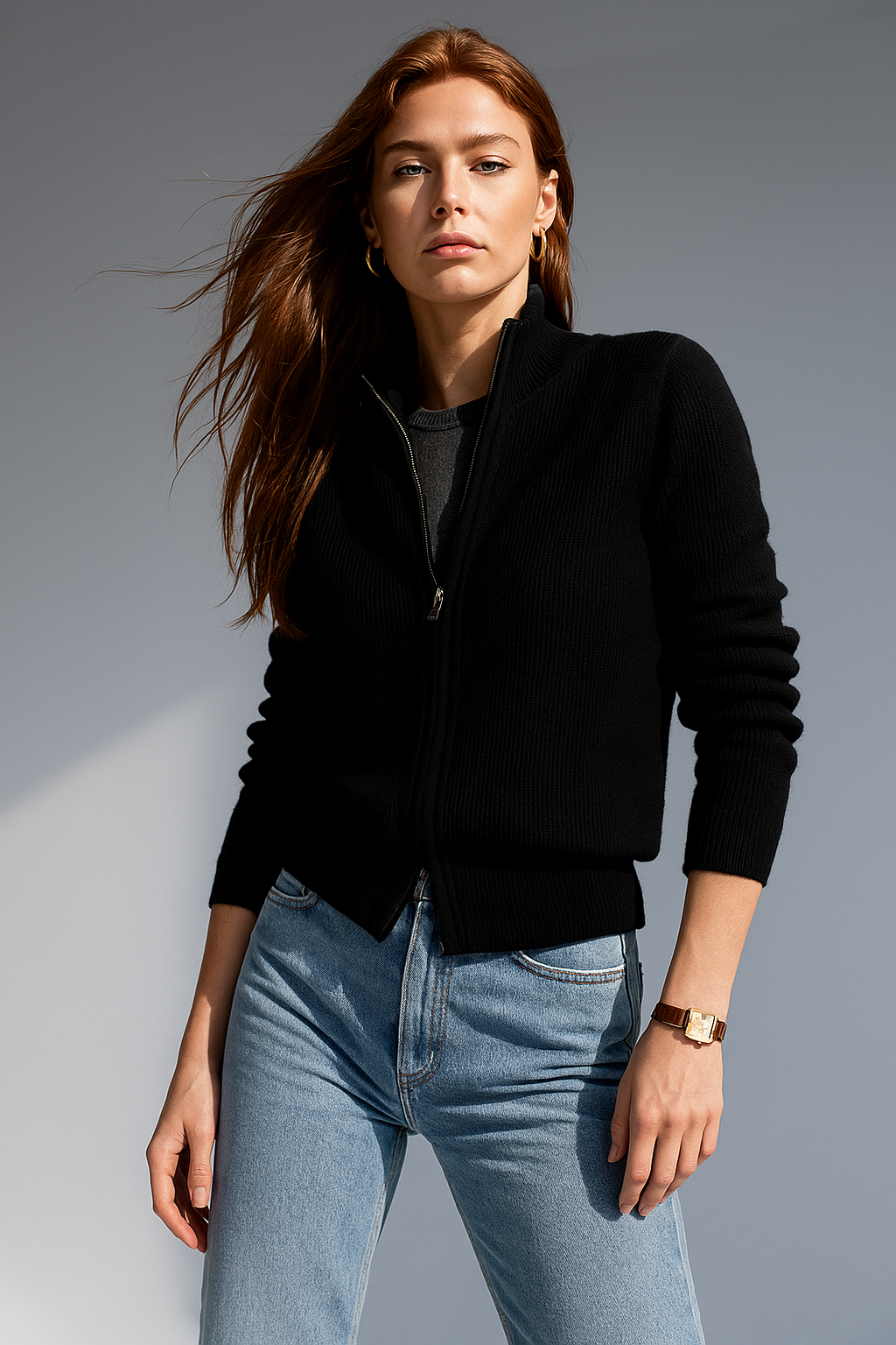 | Wool Zip Cardigan