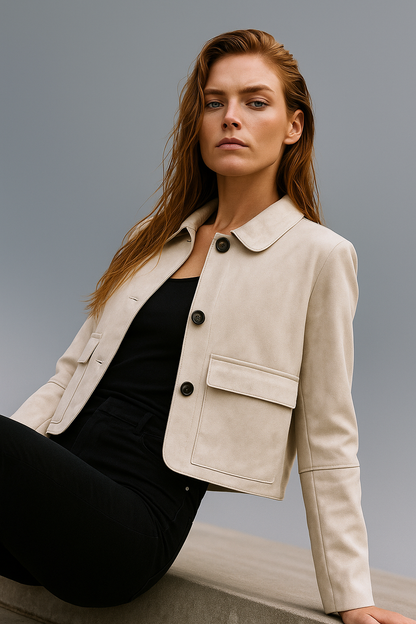 | Suede Cropped Jacket