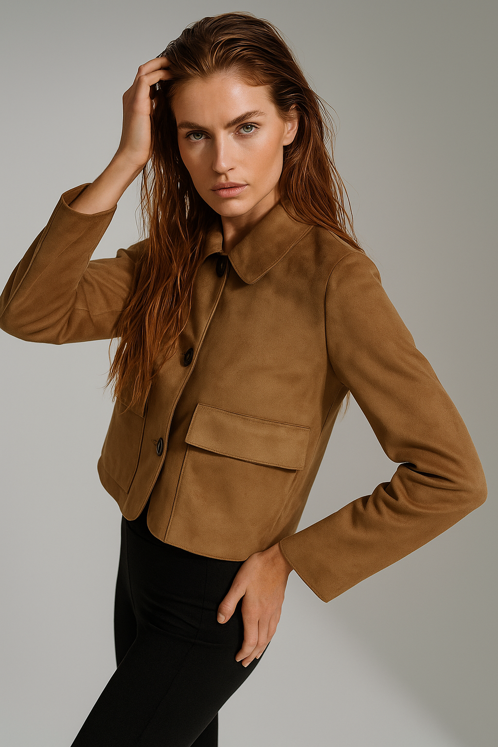 | Suede Cropped Jacket