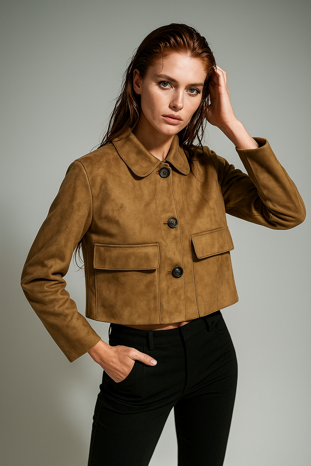 | Suede Cropped Jacket