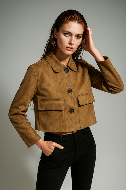 | Suede Cropped Jacket