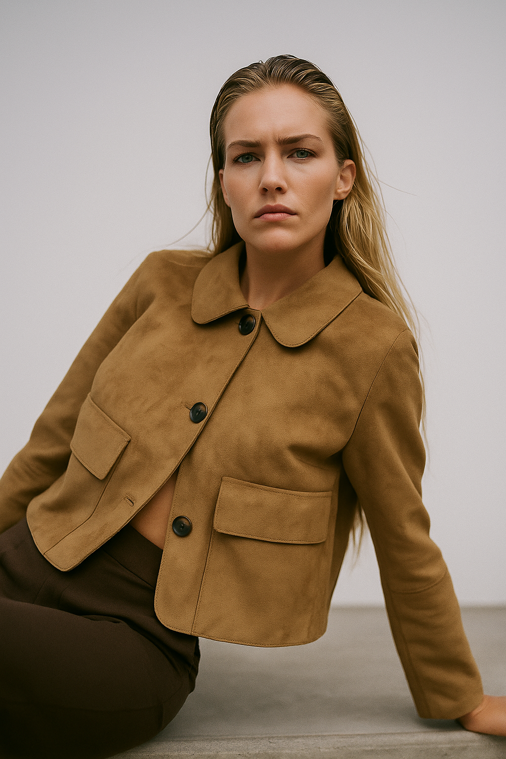 | Suede Cropped Jacket