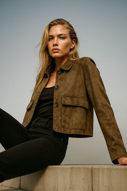 | Suede Cropped Jacket