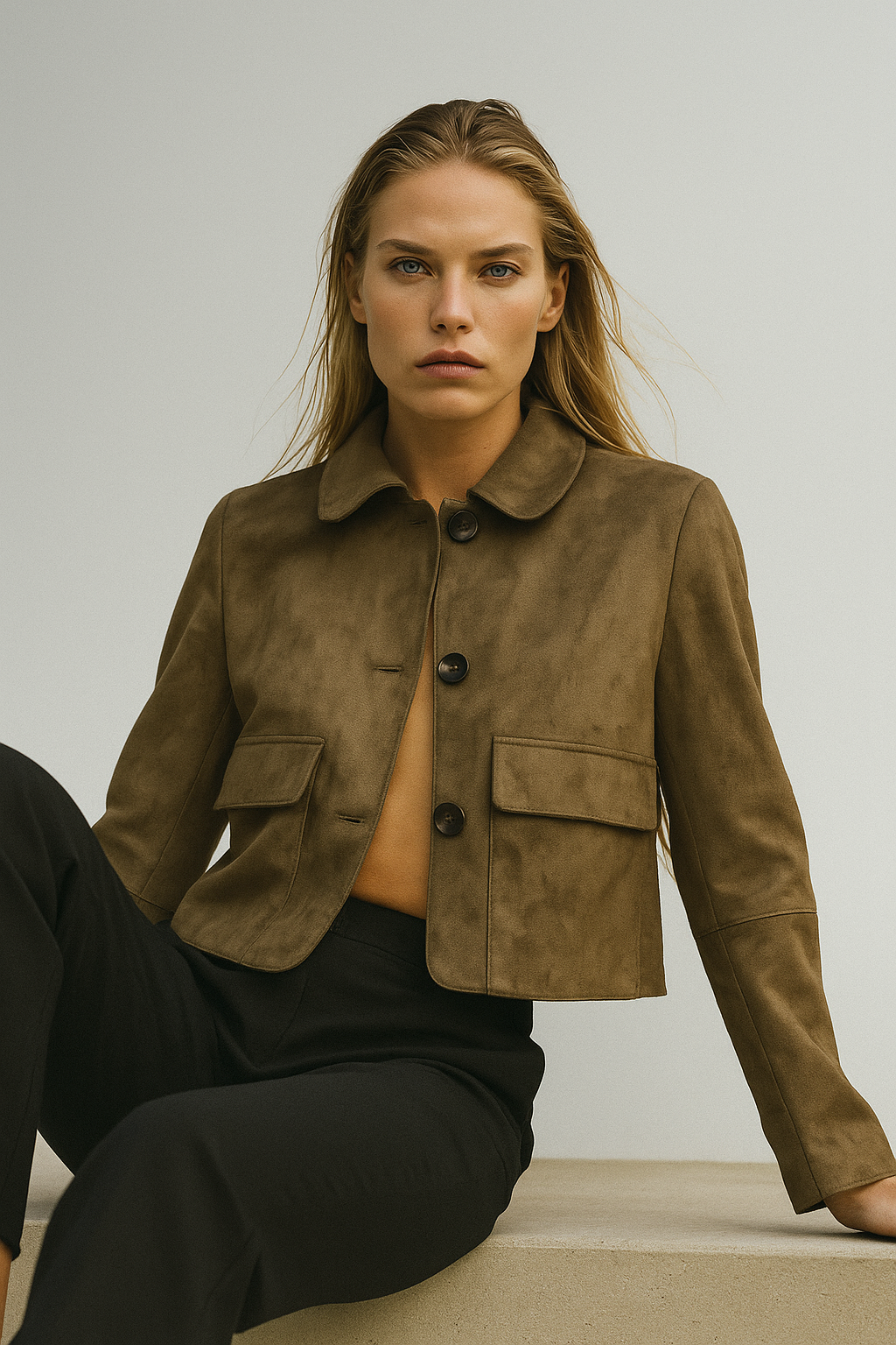| Suede Cropped Jacket