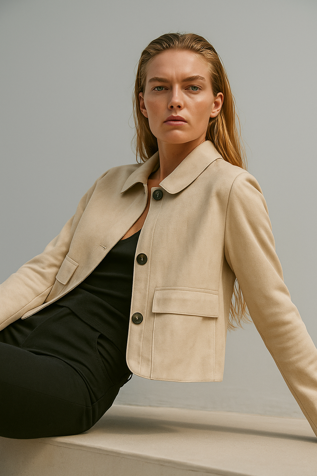 | Suede Cropped Jacket