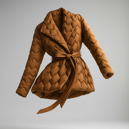 | Quilted Wrap Coat