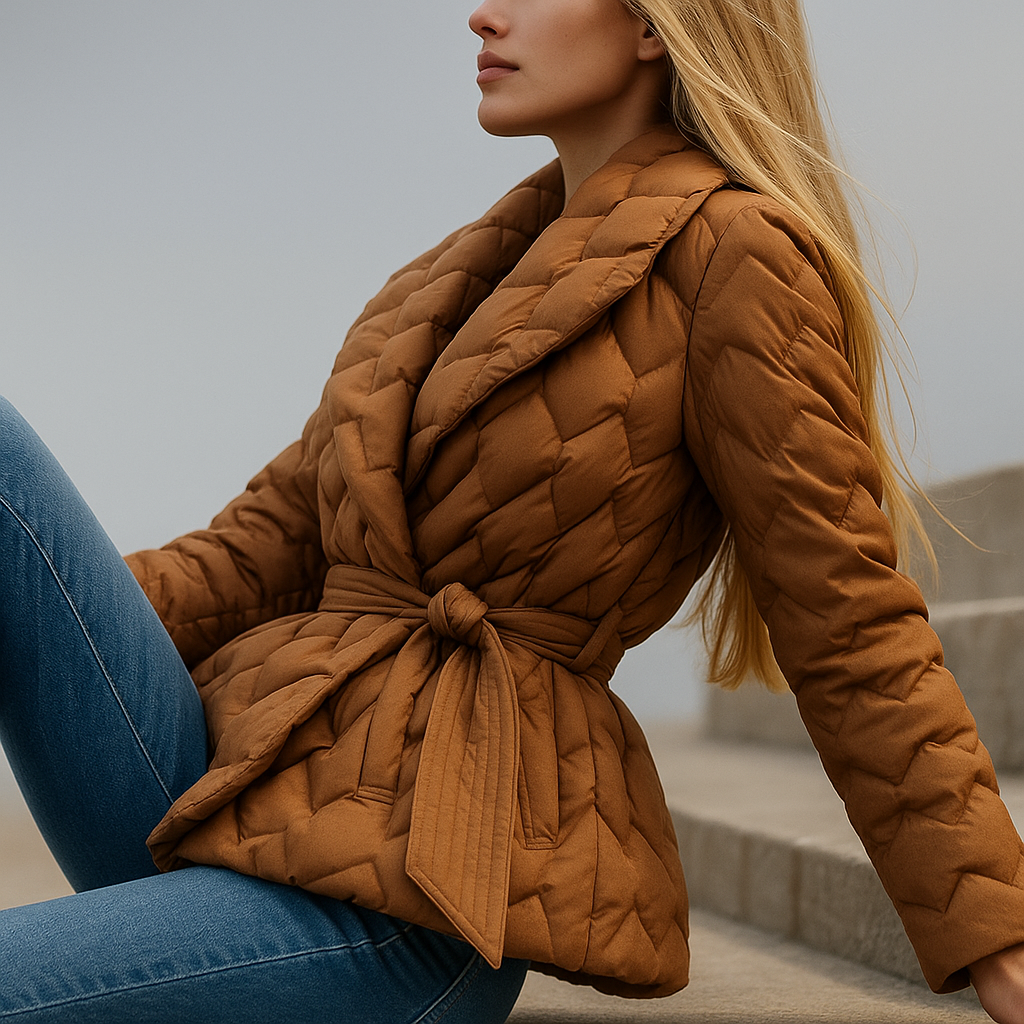 | Quilted Wrap Coat