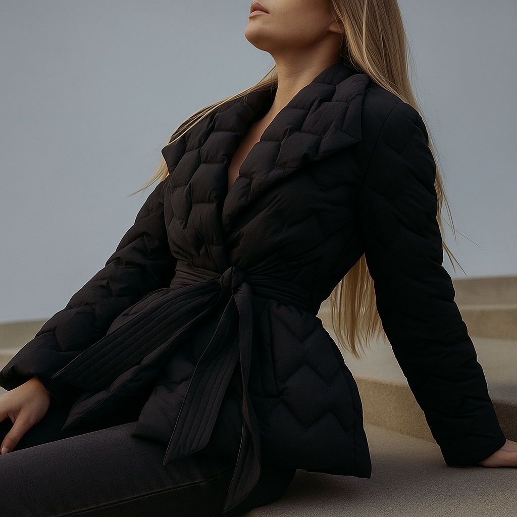 | Quilted Wrap Coat