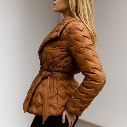 | Quilted Wrap Coat