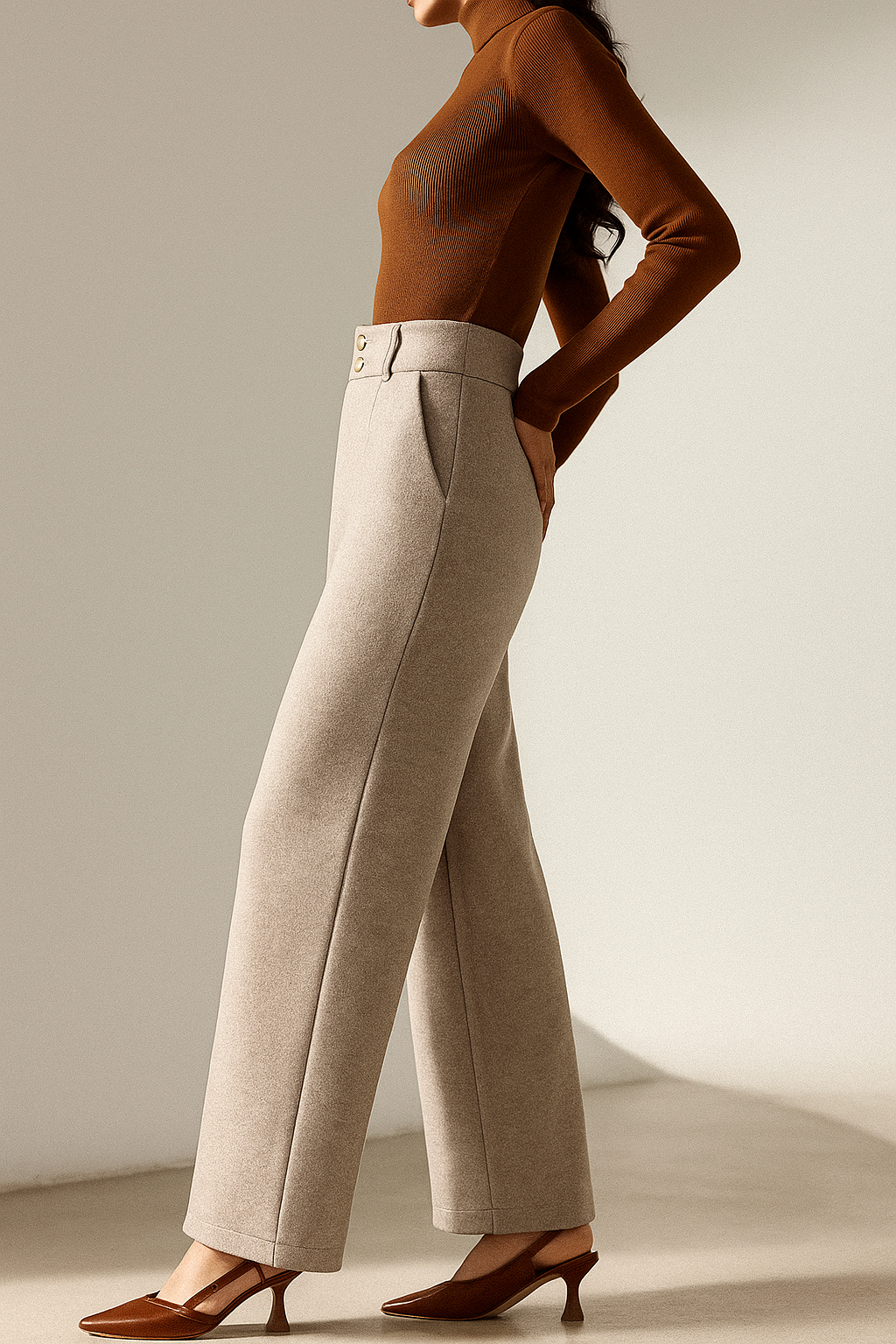 | Wool Wide-Leg Trousers