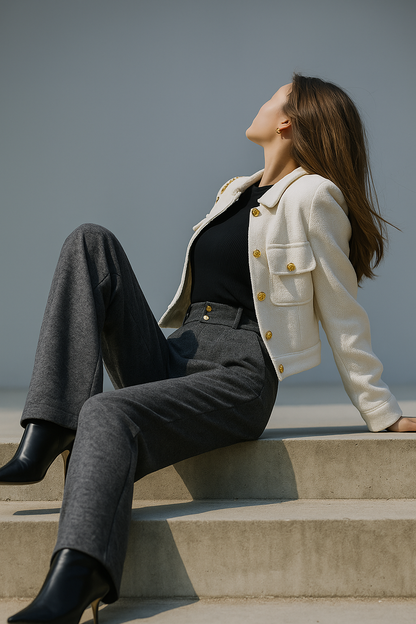 | Wool Wide-Leg Trousers