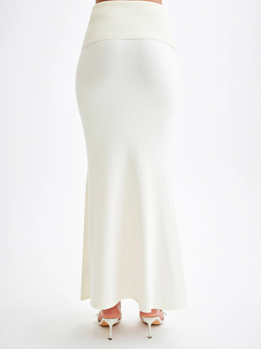 Ribbed Knit High Waist Bodycon Maxi Skirt For Women 2026