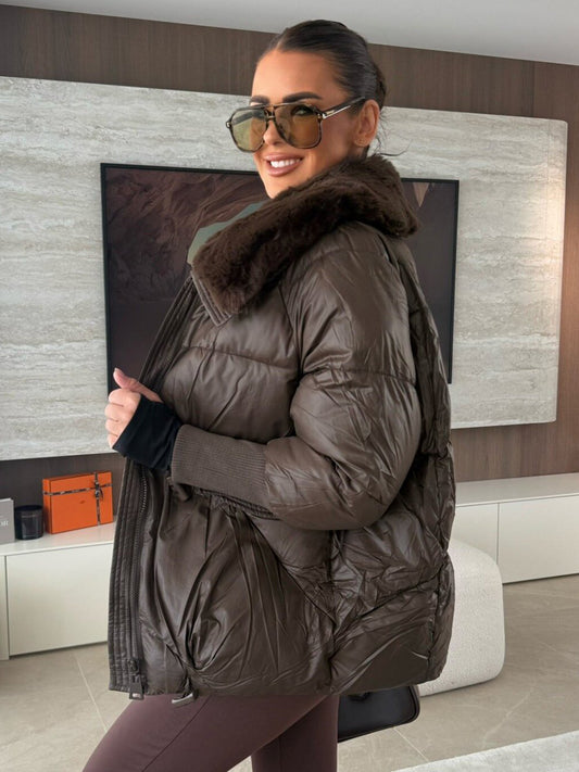 Cotton-padded Jacket Faux Fur Collar Warm Winter Coat For Women 2026