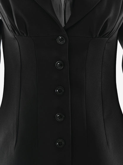 Modern Blazer Padded Shoulder Ruched Bodycon Mini Dress For Women 2026