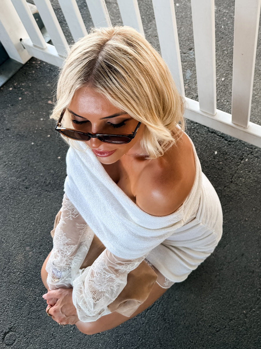 Off Shoulder Lace Long Sleeve Ruched Mini Bodycon Dress For Women 2026