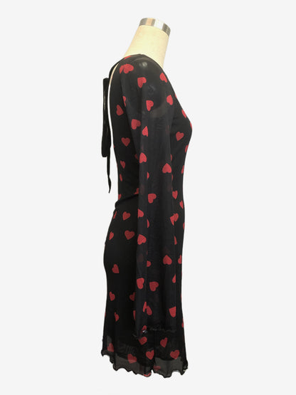 Backless Heart Print Long Sleeve Mini Dress For Women 2026