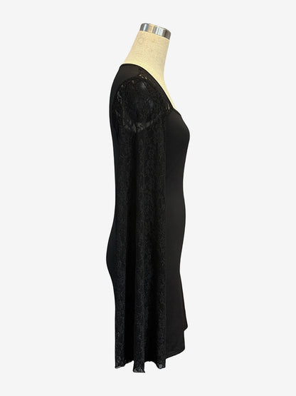 Square Neck Lace Flare Long Sleeve Bodycon Mini Dress For Women 2026