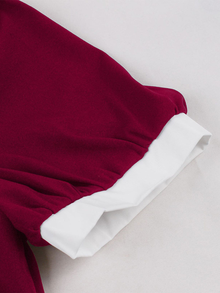 Double Layer Peter Pan Collar Embroidery Puff Sleeve Swing Dress For Women 2026