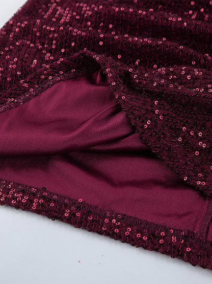 Sparkly Sequin Mini Dress For Women - Sexy Deep V Neck Long Sleeve Ruched Bodycon - Spring Cocktail Party Clubwear 2026