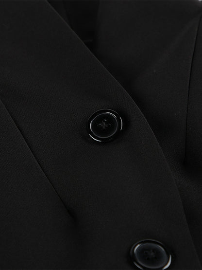 Vintage Peplum Blazer For Women - Puff Sleeve Stand Collar Slim Fit Jacket - Chic Spring Party Outerwear 2026