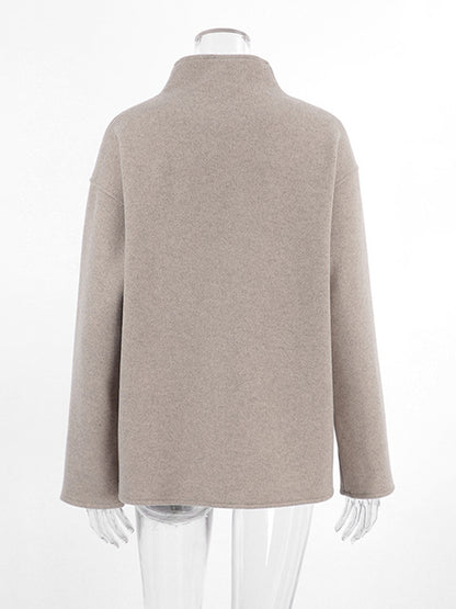 Double Breasted Women's Short Coat - Minimalist Stand Collar Boxy Outerwear - Old Money Aesthetic Spring Streetwear 2026