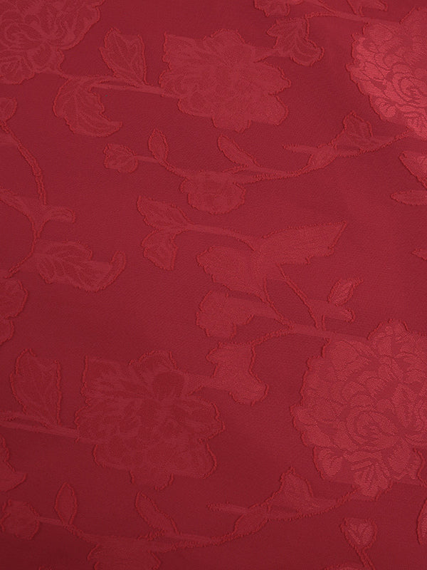 Red Floral Jacquard Maxi Dress For Women - Romantic Slim Fit Cami Dress - Summer Date Night Outfits 2026