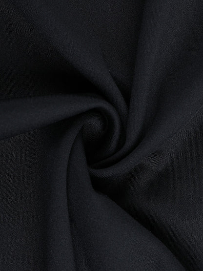 Ruffle V Neck Maxi Dress For Women - Black Elegant Backless Cut Out Bodycon Long Dress - Spring Evening Gown 2026