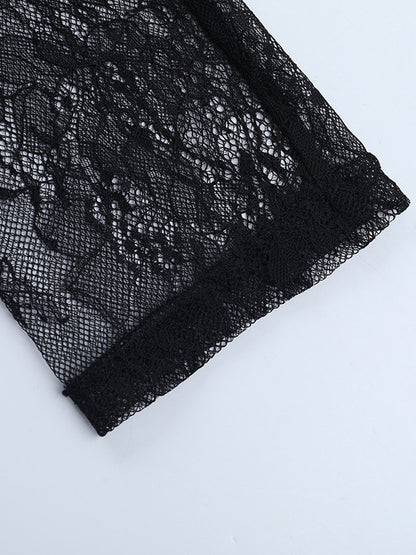 Ruched Lace Patchwork Mini Dress For Women - Black Off Shoulder Bodycon - Spring Club Night Out 2026