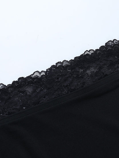 Off Shoulder Lace Trim Crop Top For Women - Long Sleeve Slim Fit Y2K Blouse - Spring Streetwear 2026